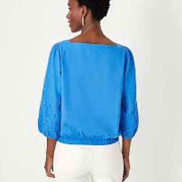 Ann Taylor Linen Blend Boatneck Blouse - Picture 8 of 8